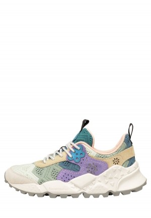 Light Blue Grey Flower Mountain Kotetsu Women's Sneakers | RLM4376IP