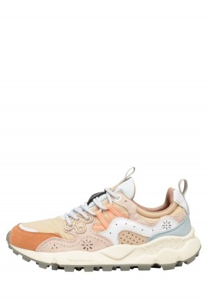 Pink Beige Flower Mountain Yamano 3 Women's Sneakers | BAB6972KB