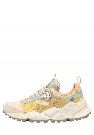 Pink Grey Flower Mountain Kotetsu Women's Sneakers | OCG4689VS