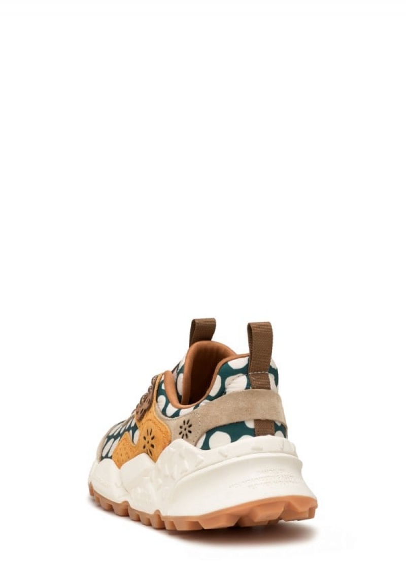 Beige Green Flower Mountain Kotetsu Women's Sneakers | DOU2071TV