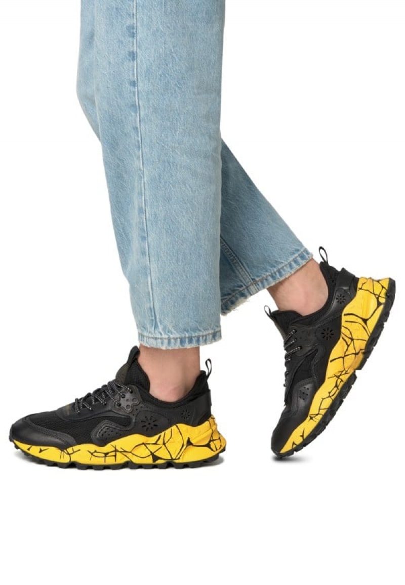 Black Flower Mountain Kotetsu Uni Men's Sneakers | GAN504EQ