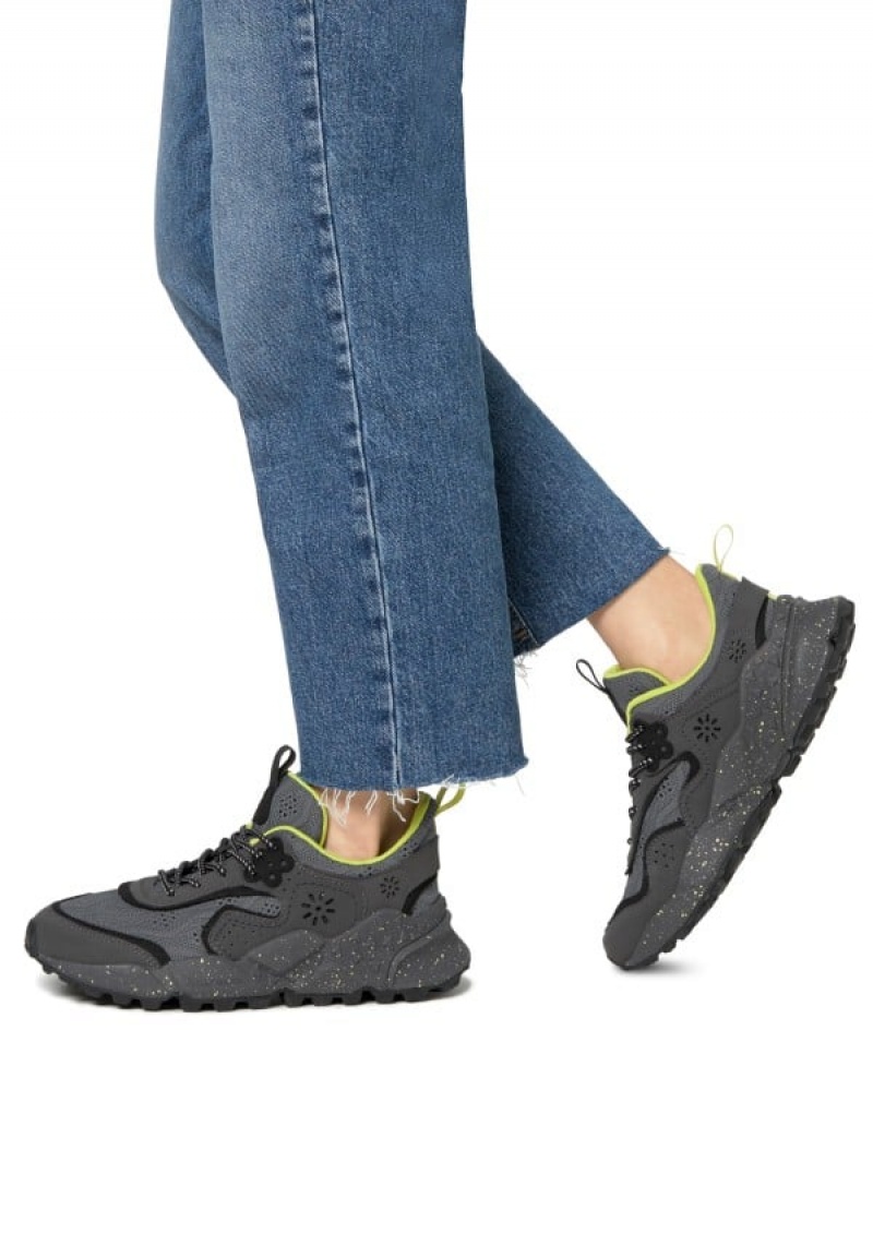 Black Flower Mountain Kotetsu Uni Women's Sneakers | PHC5896YZ