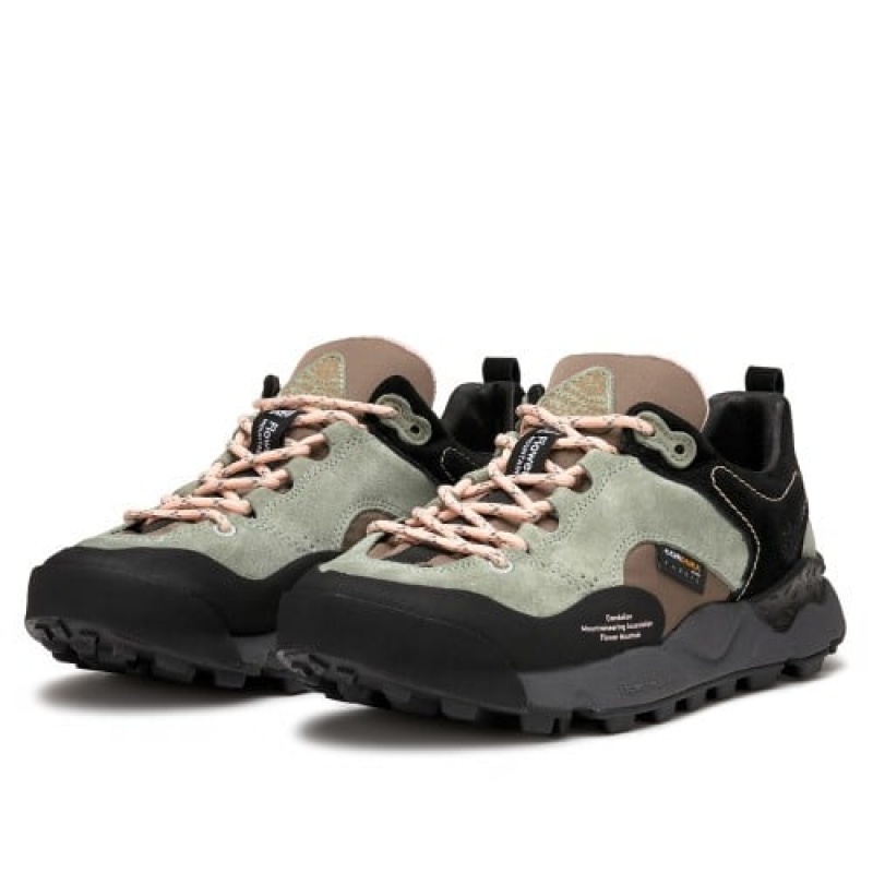 Black Green Flower Mountain Back Country Hkdelic Men's Sneakers | THM10057PD