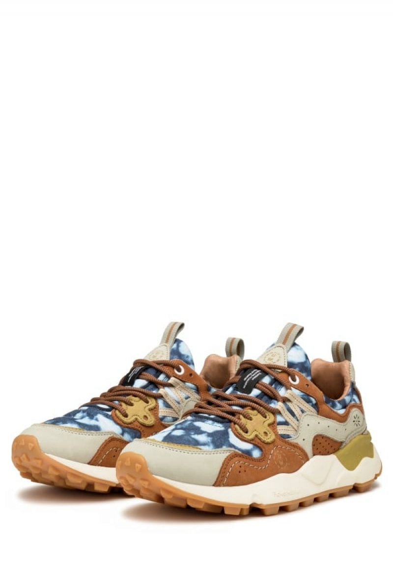 Blue Brown Flower Mountain Yamano 3 Uni Uw Men's Sneakers | PUV6462KM