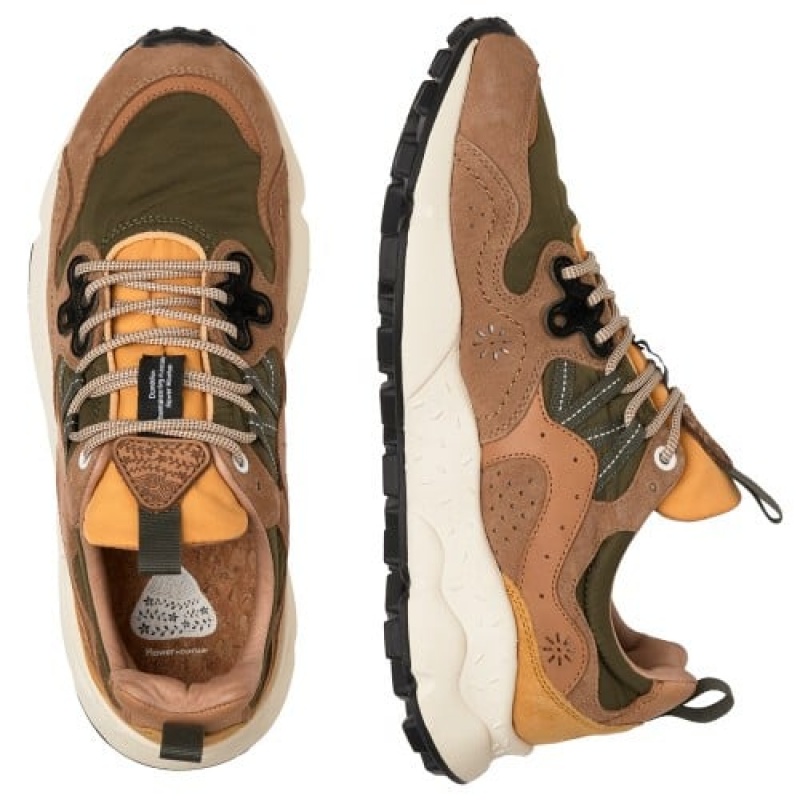 Brown Flower Mountain Yamano 3 Men's Sneakers | UPI309PE