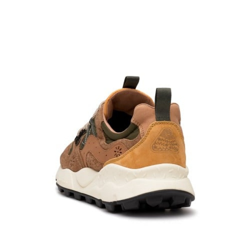 Brown Flower Mountain Yamano 3 Men's Sneakers | UPI309PE