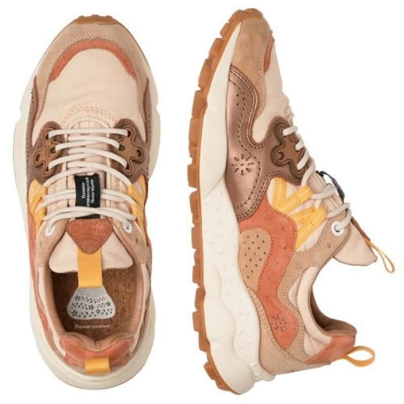 Brown Flower Mountain Yamano 3 Women's Sneakers | AJV865PM