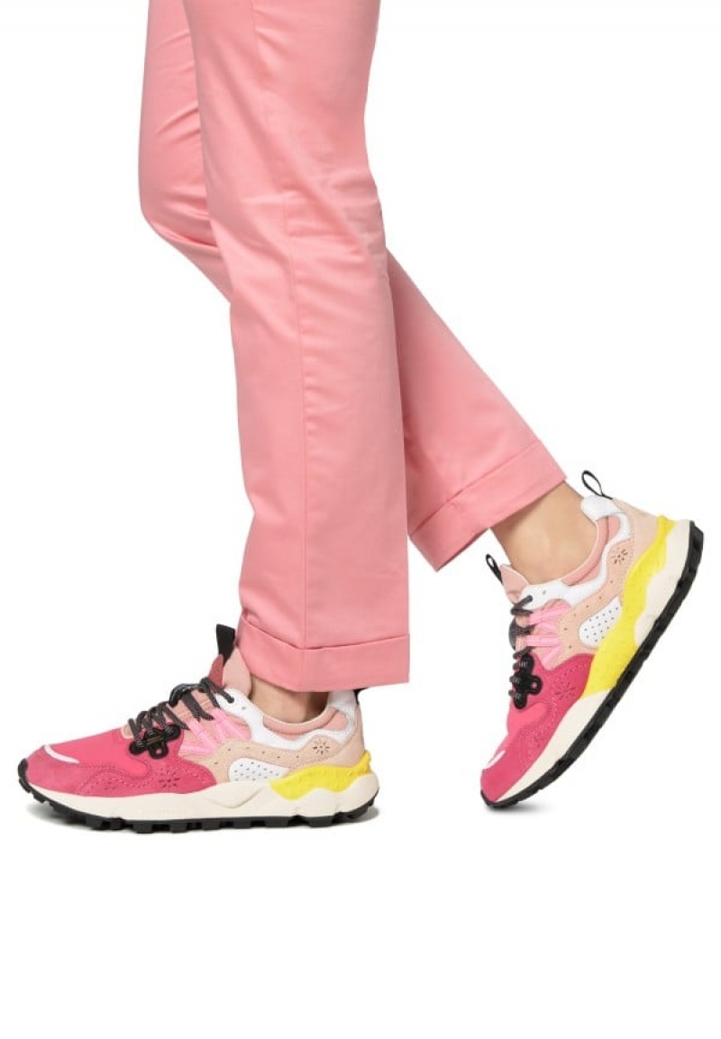 Fuchsia Flower Mountain Yamano 3 Women's Sneakers | DLI7616IK