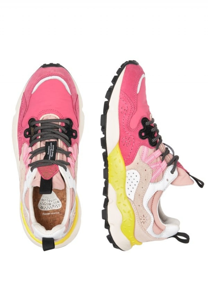 Fuchsia Flower Mountain Yamano 3 Women's Sneakers | DLI7616IK