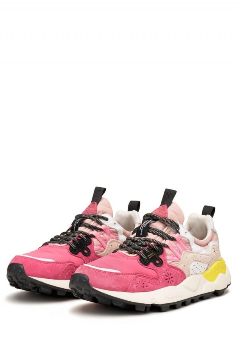 Fuchsia Flower Mountain Yamano 3 Women's Sneakers | DLI7616IK