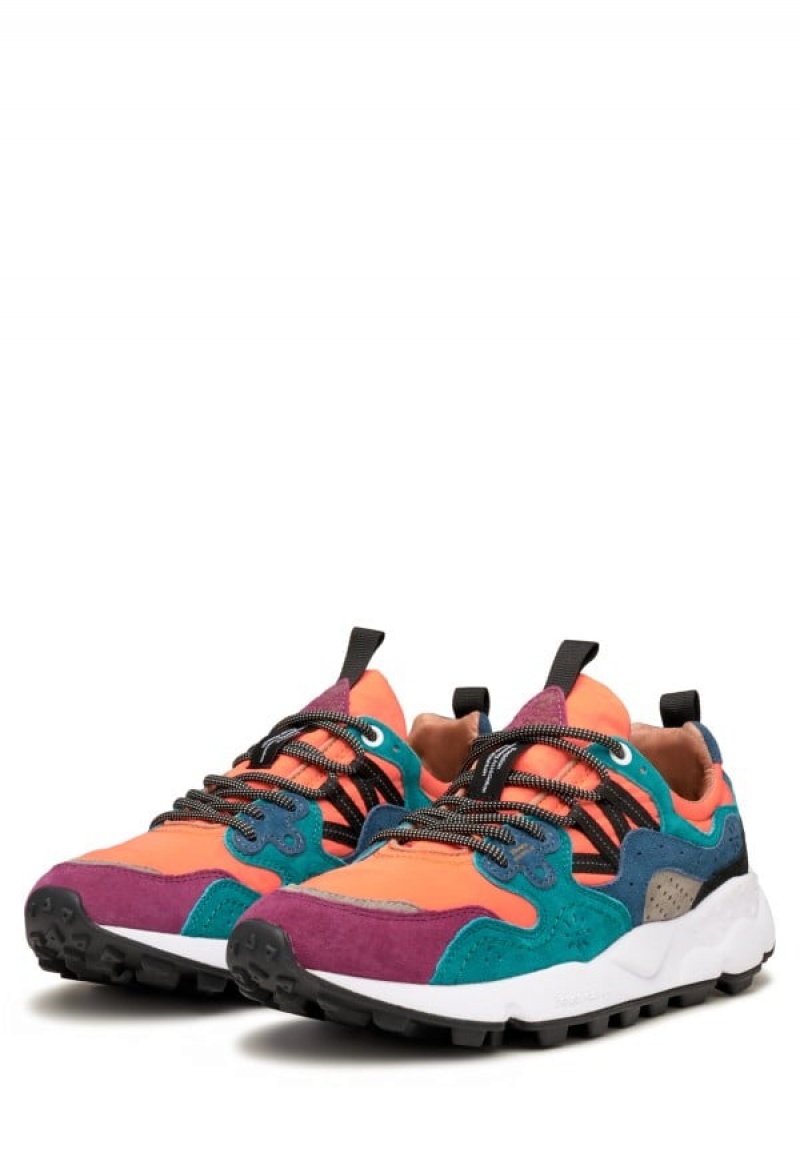 Orange Purple Flower Mountain Yamano 3 Uni Women's Sneakers | RTH4292UA