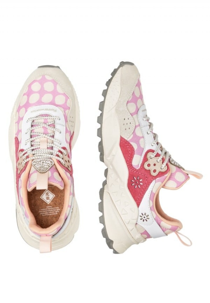 Pink Fuchsia Flower Mountain Kotetsu Women's Sneakers | OIU7875KV