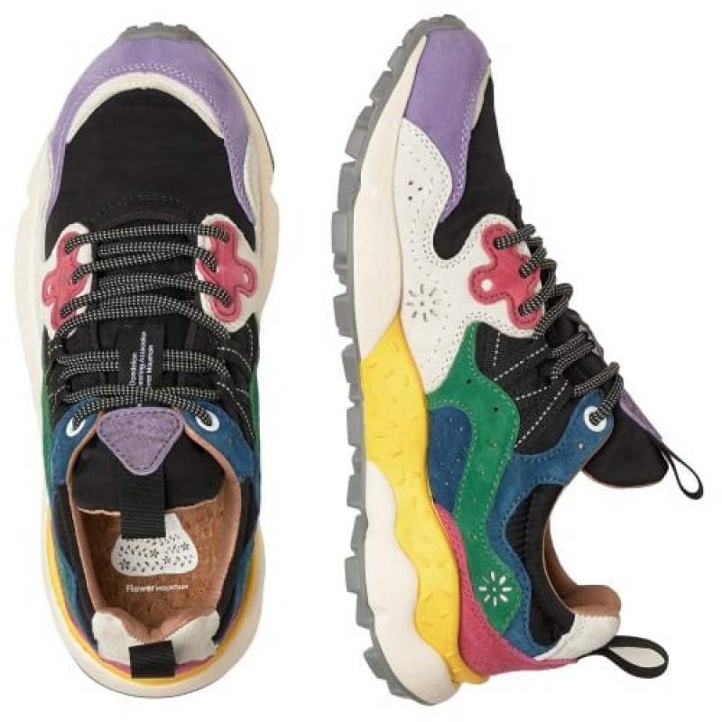 Purple Black White Flower Mountain Yamano 3 Women's Sneakers | HKQ5688SJ