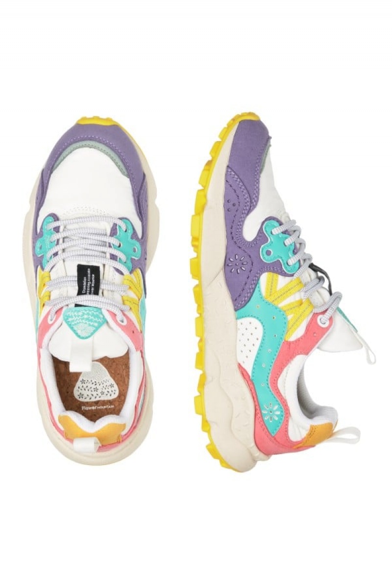 Purple White Flower Mountain Yamano 3 Women's Sneakers | CDK5341RP