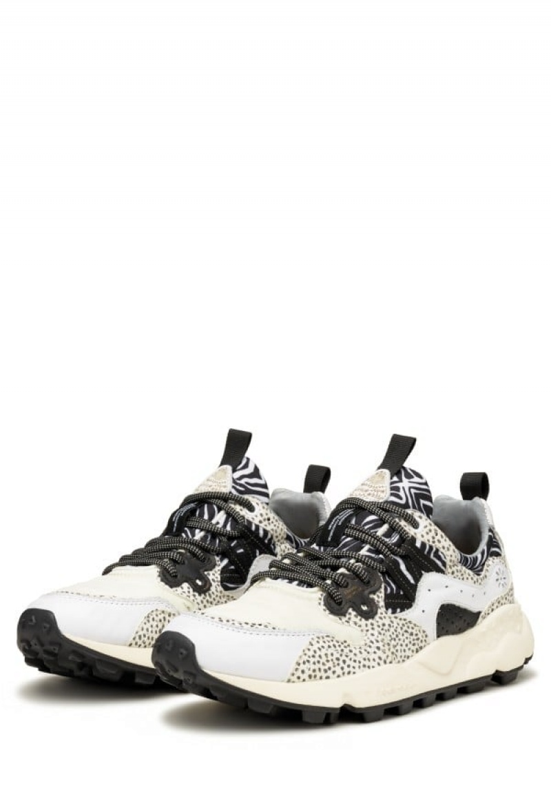 White Black Flower Mountain Yamano 3 Uni Men's Sneakers | BGW7422DC