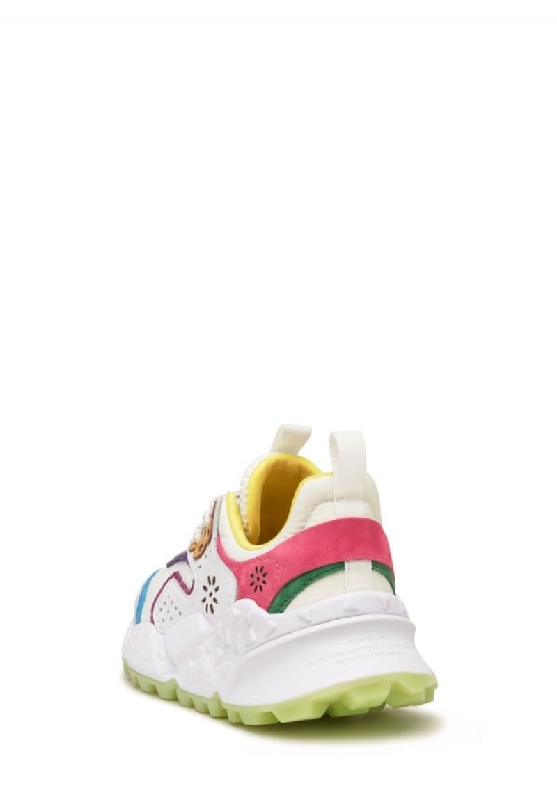 White Fuchsia Flower Mountain Kotetsu Women's Sneakers | PIO9428TL